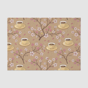 Papel De Seda Patrón de funda de café Flor de Cerezo (1)