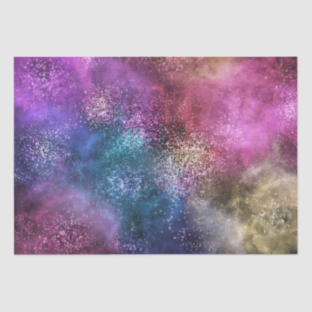 Papel De Seda Patrón de galaxia colorido (Anverso)