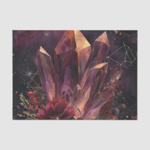 Papel De Seda Patrón de galaxia floral amatista gótica