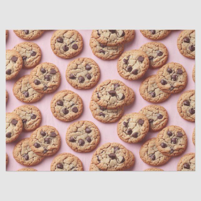 Papel De Seda Patrón de Galletas con Chips de Chocolate en Decou (Anverso)