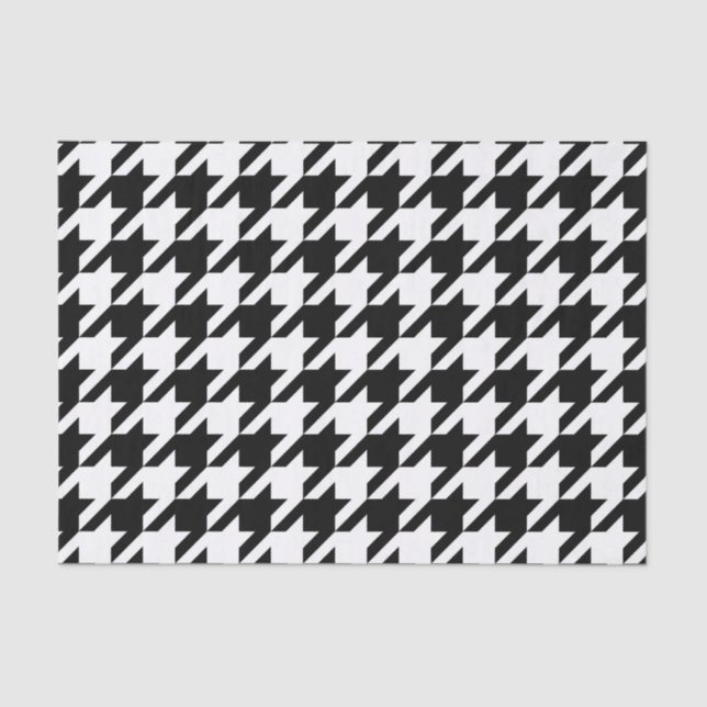 Papel De Seda Patrón de gallos en blanco y negro (Anverso)
