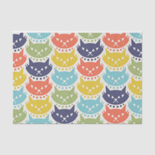 Papel De Seda Patrón de gato atómico moderno de mediados de sigl