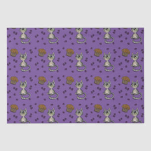 Papel De Seda Patrón de gato del Muffin de arándano azul