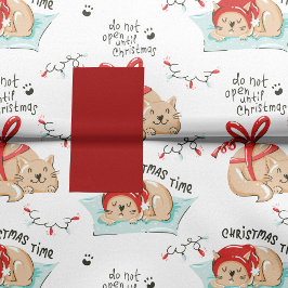 Papel De Seda Patrón de gato Kitty Navidades