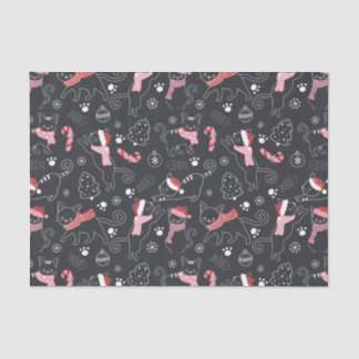 Papel De Seda Patrón de gato Kitty Navidades de invierno