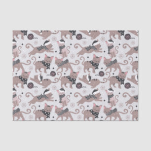 Papel De Seda Patrón de gato Kitty Navidades de invierno