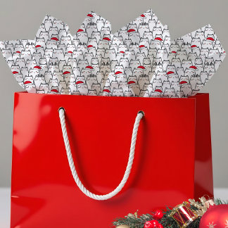 Papel De Seda Patrón de gatos de Navidad