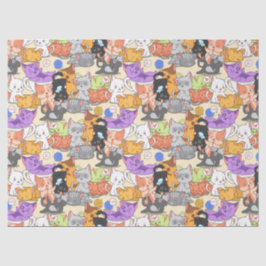 Papel De Seda Patrón de gatos pequeños