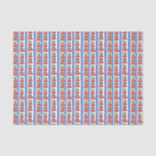 Papel De Seda Patrón de Geranios Rojos