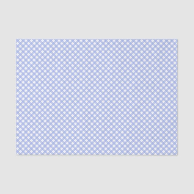 Papel De Seda Patrón de Gingham azul para bebés (Anverso)