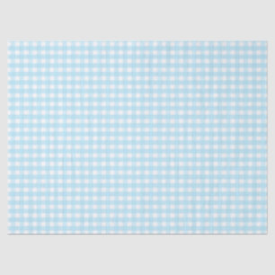 Papel De Seda Patrón de Gingham azul Pastel