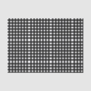 Papel De Seda Patrón de Gingham blanco negro