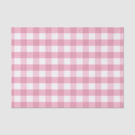 Papel De Seda Patrón de Gingham Clásico Rosa y Blanco