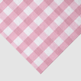 Papel De Seda Patrón de Gingham Clásico Rosa y Blanco