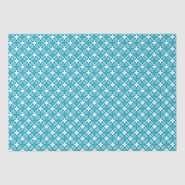 Papel De Seda Patrón de Gingham de Cuadrícula y Estrellas (Anverso)