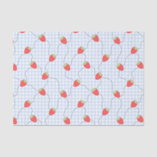 Papel De Seda Patrón de gingham de fresa sin costuras