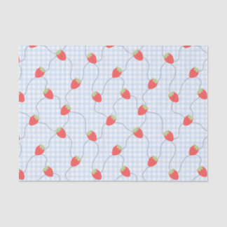 Papel De Seda Patrón de gingham de fresa sin costuras