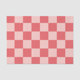 Papel De Seda Patrón de Gingham de Red Checkered Rosa