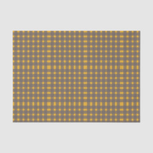 Papel De Seda Patrón de Gingham gris amarillo