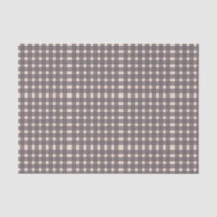 Papel De Seda Patrón de Gingham gris rosa