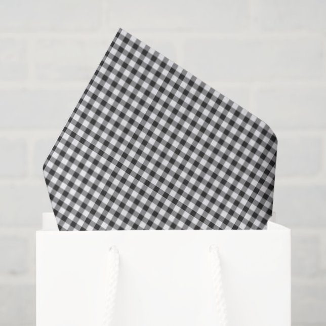 Papel De Seda Patrón de Gingham Negro Blanco Guay Gafas de sol D (Bolsa de regalo)