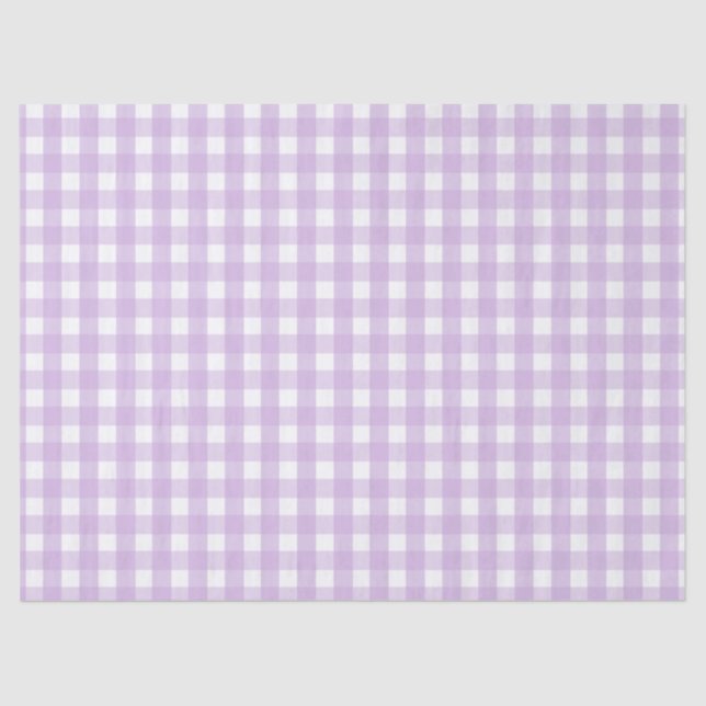 Papel De Seda Patrón de Gingham púrpura Pastel (Anverso)
