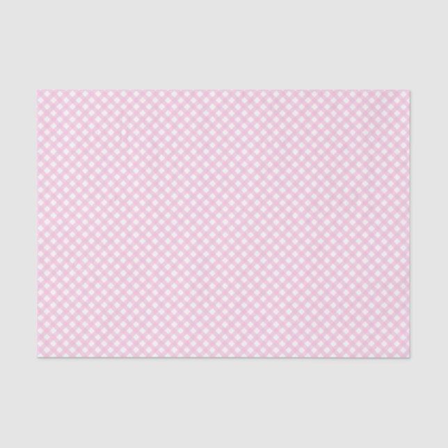 Papel De Seda Patrón de Gingham rosa Rubor (Anverso)