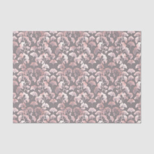 Papel De Seda Patrón de Ginkgo Rosa Negro Chic