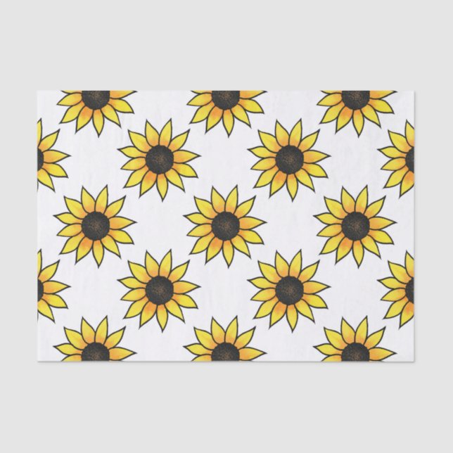 Papel De Seda Patrón de girasol (Anverso)