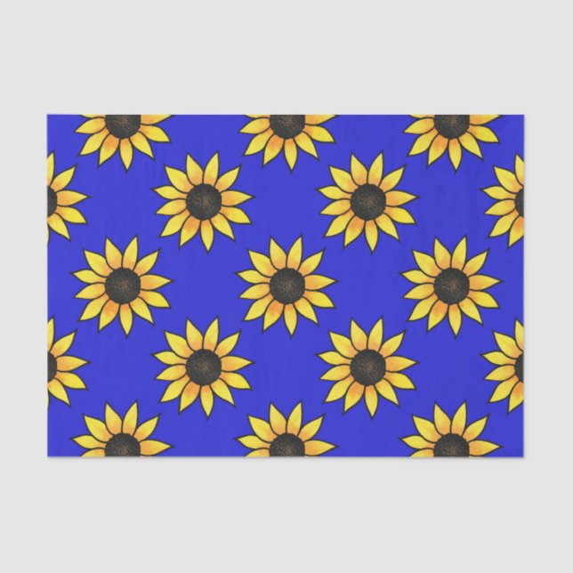 Papel De Seda Patrón de girasol 3 (Anverso)