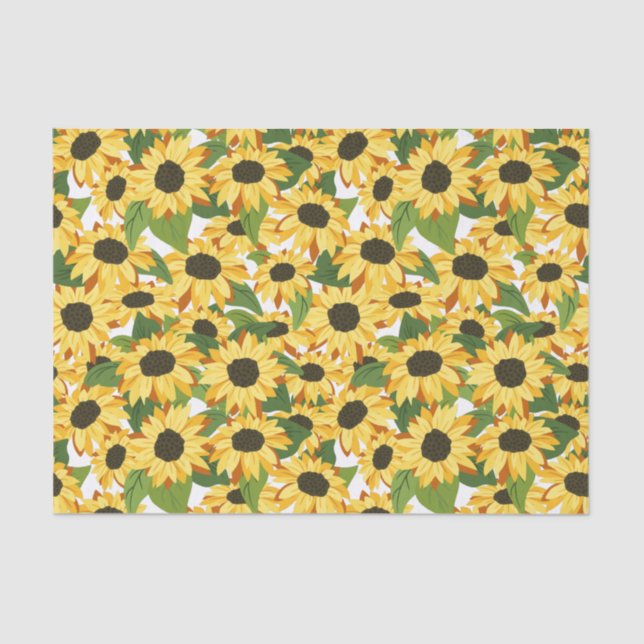 Papel De Seda Patrón de girasol amarillo (Anverso)