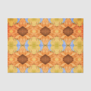 Papel De Seda Patrón de girasol Color de agua amarillo floral Bo