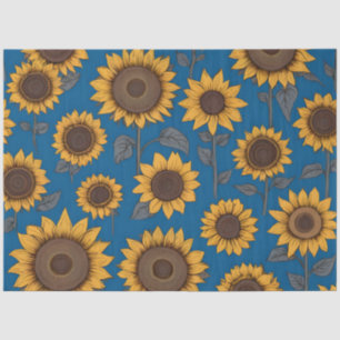 Papel De Seda Patrón de girasoles bonitos