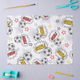 Papel De Seda Patrón de gol de fútbol de cómic – Deportes Retro