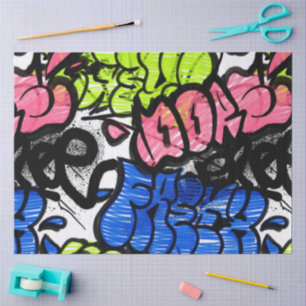 Papel De Seda Patrón de graffiti
