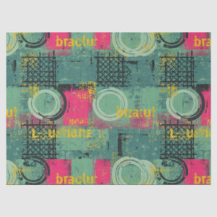 Papel De Seda Patrón de Grunge Abstracto con Formas Geométricas