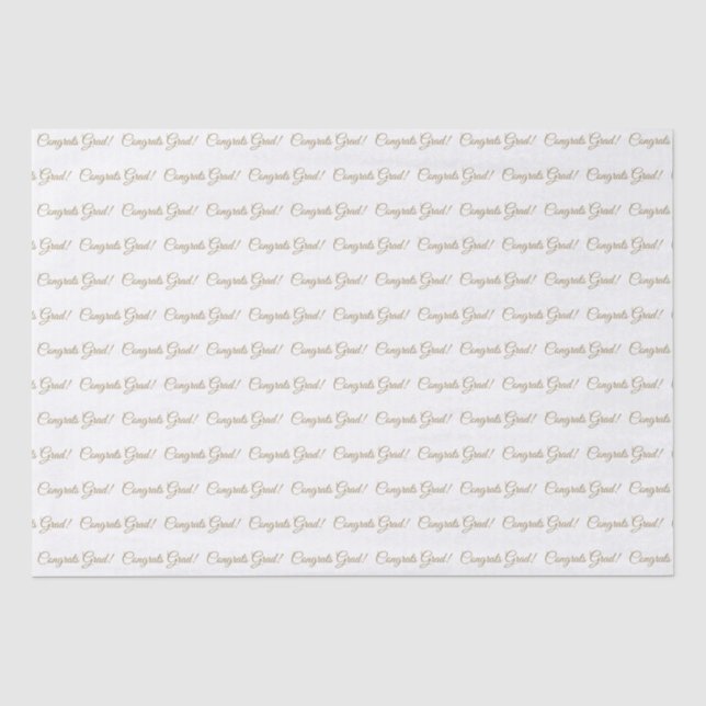 Papel De Seda Patrón de guión elegante de oro blanco grávido (Anverso)