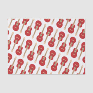 Papel De Seda Patrón de Guitarra Roja
