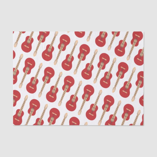 Papel De Seda Patrón de Guitarra Roja (Anverso)