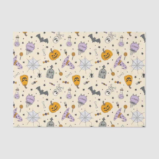 Papel De Seda Patrón de Halloween (Anverso)