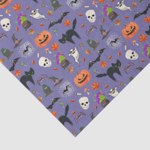Papel De Seda Patrón De Halloween Cuto Y Espantoso