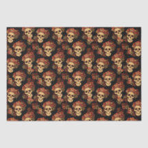 Patrón de Halloween de Black Rose Black Skull