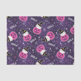 Papel De Seda Patrón de Halloween de gatos y calabazas
