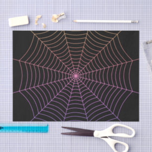 Papel De Seda Patrón de Halloween de naranja púrpura negro de te