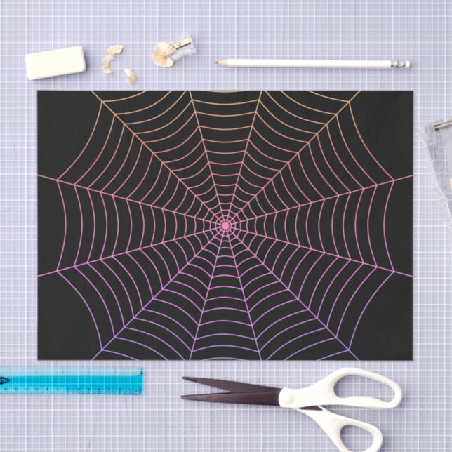 Papel De Seda Patrón de Halloween de naranja púrpura negro de te (Artesanía)