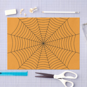 Papel De Seda Patrón de Halloween de telaraña de araña negro nar