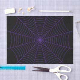 Papel De Seda Patrón de Halloween púrpura negro de tela araña