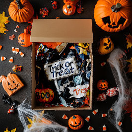 Papel De Seda Patrón de Halloween retro