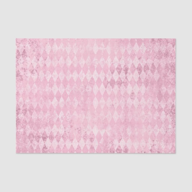 Papel De Seda Patrón de Harlequin rosa (Anverso)