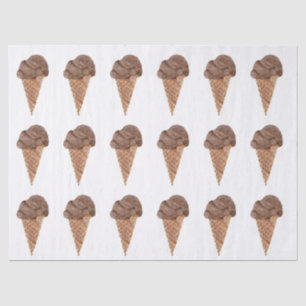 Papel De Seda Patrón de helado de chocolate acuarela